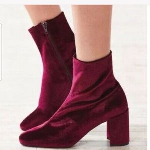 Jeffrey campbell velvet ankle boots booties 6.5